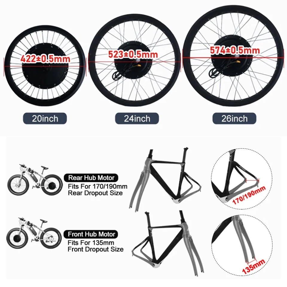 72V 3000W Fat Tire Snow Bike M - Ebike Conversion Kit 72V 3000W 评论和价格