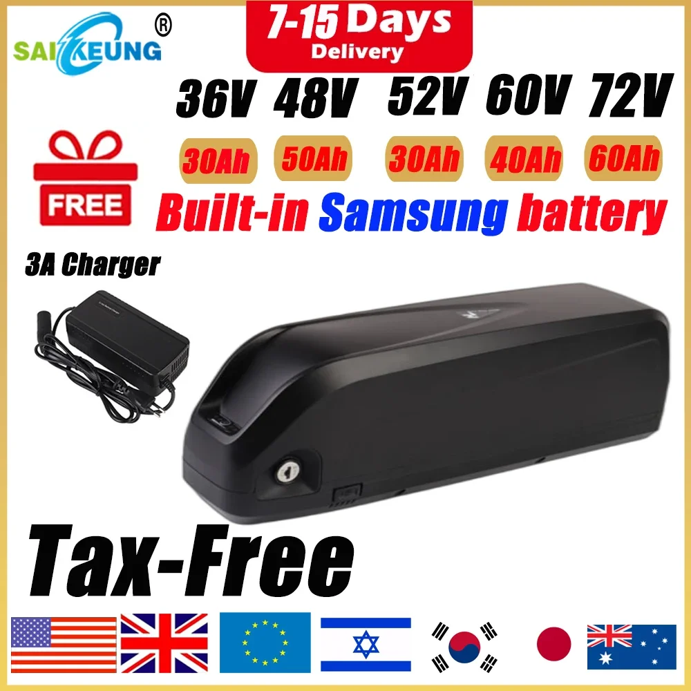 Hailong Polly 48V 52V 60V 36V  - Electric Bicycle Battery 72V 30Ah 评论和价格