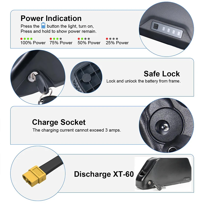 E bike cham-rider 36v 48v 52v  - Electric Bicycle Battery 72V 30Ah 评论和价格